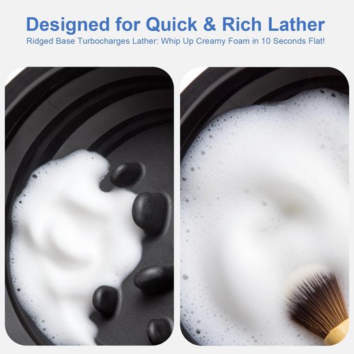 SPOSAFE 2-Pack Foldable Shaving Soap Bowl, Portable, Easy-to-Carry Shaving Soap Cup for Wet Shave, Travel Shaving Lather Bowl/Shaving Mug Compatible with Shave Cream & Soap for Men (Black& Blue)
