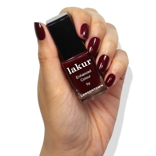LONDONTOWN Lakur Nail Polish - Chip-Resistant & Non-Toxic | Glossy Blackened Purple, 0.40 fl oz