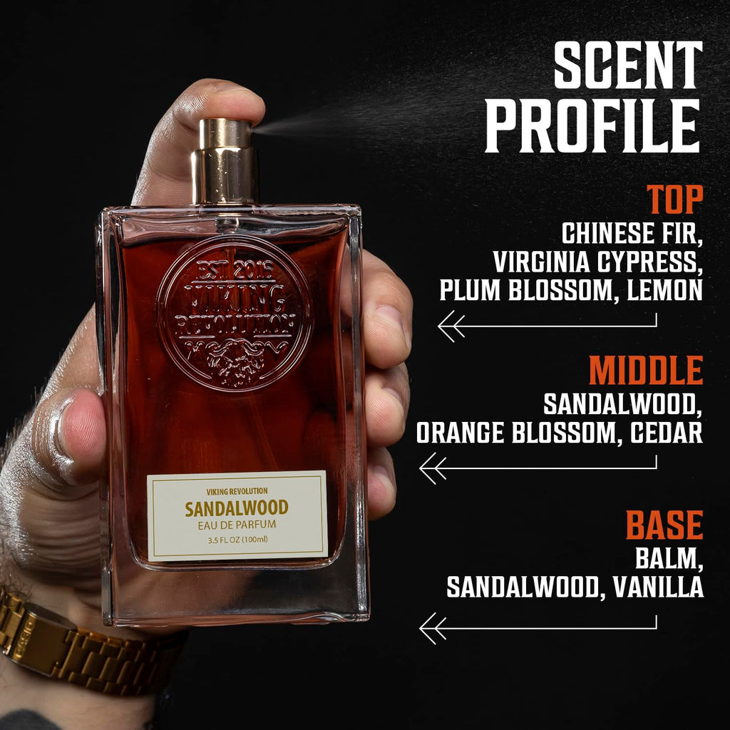 Viking Revolution Sandalwood Cologne for Men | Woody Eau de Parfum with Cedar & Vanilla - 3.5 Fl Oz