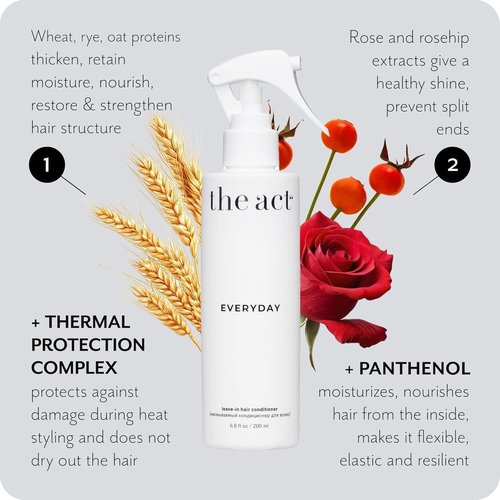 Act Everyday Leave-In Hair Conditioner Spray - Nourishing & Hydrating Heat Protectant for All Hair Types | 6.8 fl oz