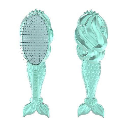 Glimmer Wish Mermaid Detangling Hair Brush for Kids - Anti-Frizz & Anti-Static - Soft Long Bristles for Easy Detangling