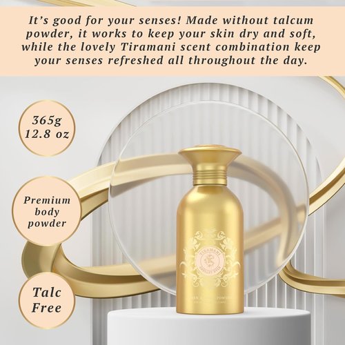 Tiramani Talc-Free Body Powder for Women - Daily Use & After Bath Fragrant Dusting Powder | 365g