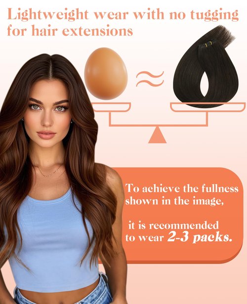 Sunny Hair Beaded Weft Hair Extensions Human Hair Brown Micro Weft Hair Extensions Real Human Hair Dark Brown Micro Bead Wefts Extensions Short Straight Hair Can Be Styled With Heat 14inch 50g