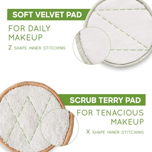 Bambaw Reusable Makeup Remover Pads - 22 Soft Cotton Rounds with Laundry Bag for Easy Storage