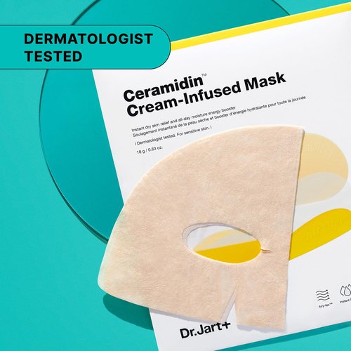 Dr.Jart+ Ceramidin Face Mask - Hydrating Sheet Mask with Ceramides & Panthenol | Travel Size, 1 Pack