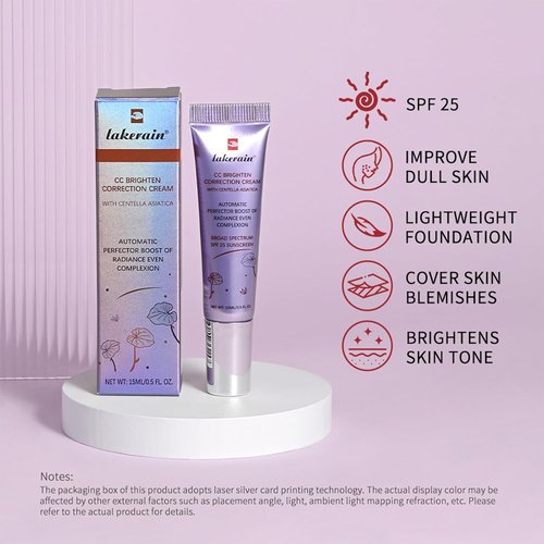 CC Brighten Correction Cream - Lightweight Hydration & Tone Adjustment with Centella Asiatica (Purple)