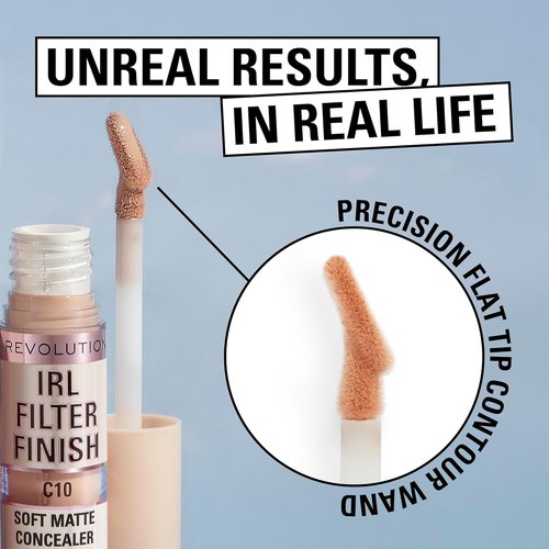 Revolution | IRL Filter Finish Concealer - Full Coverage, Oil-Free & Lightweight, C5, 0.21 oz