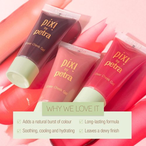 Pixi Sheer Cheek Gel - Flushed | Oil-Free Hydrating Gel Blush for a Natural Flush | 0.45 Fl Oz