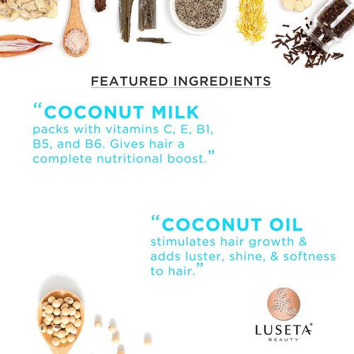 Luseta Coconut Milk Conditioner - Nourishing & Moisturizing Formula | Sulfate & Paraben Free, 16.9oz