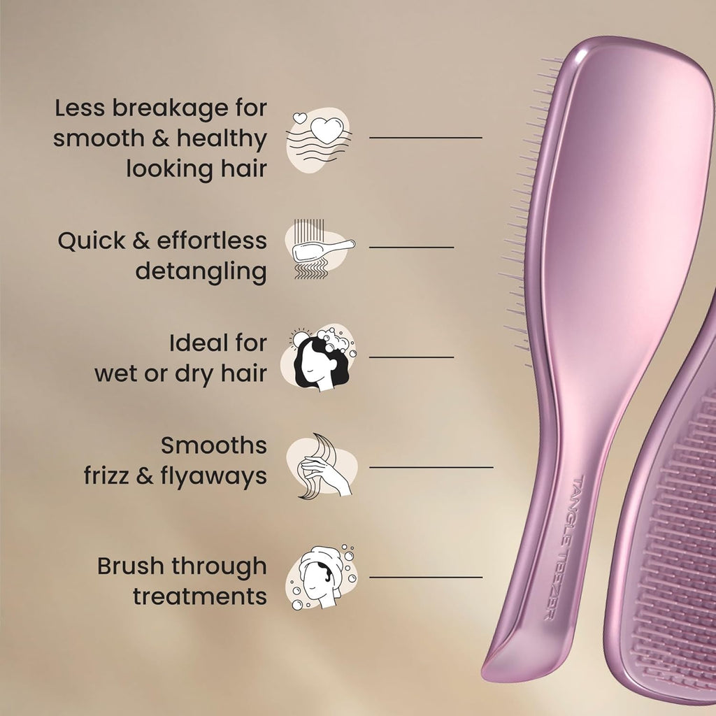 Tangle Teezer Chrome Ultimate Detangler Brush - Eliminates Knots & Reduces Breakage for All Hair Types | Mauve