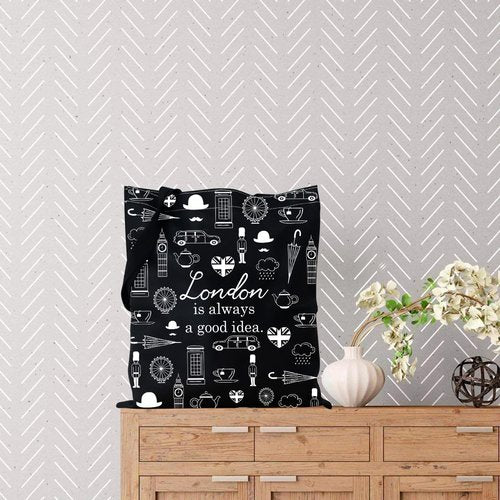 TSOTMO London Travel Gift London City Skyline London Is Always A Good Idea Zipper Pouch Makeup Bag (London tote)