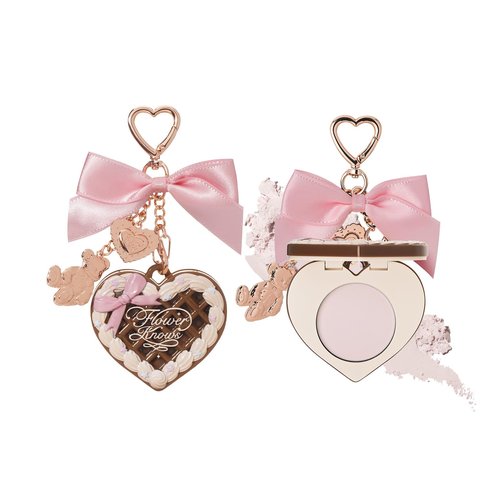 Flower Knows The Sweetie Bear Collection Setting Powder,Cute Bag Charms Purse Keychain,Makeup & Setting Compact and Puff Pressed Powder,Pore Blurring Backed,Gift for Women,0.09 Oz(01 Cocoa)