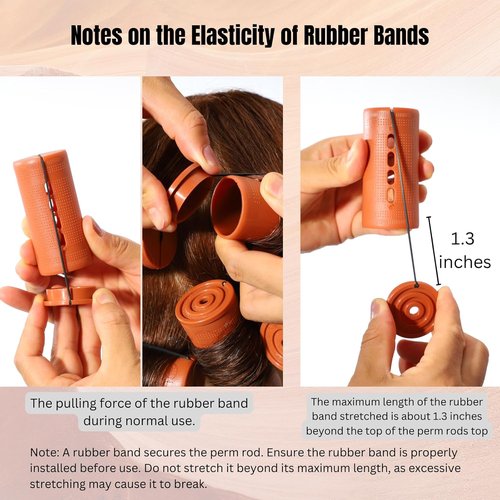 Skiennix Extra Large Perm Rods - Jumbo 18 Pcs Hair Rollers for Natural & Long Hair, 3.25in Brown