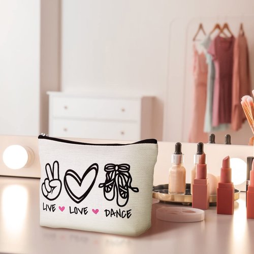 Gerrii 6 Pack Dance Makeup Bag Gift Dancer Cosmetic Bags Ballet Recitals Dancer Team Ballet Gifts Toiletry Zipper Pouch Portable Ballerina Travel Case for Women Ladies Dance Lover Rewards(Classic)