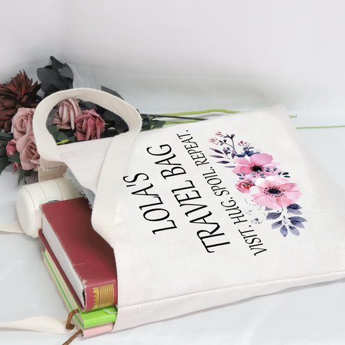 POFULL Lola's Travel Tote Bag - Birthday Gift, Visit, Hug, Spoil Repeat