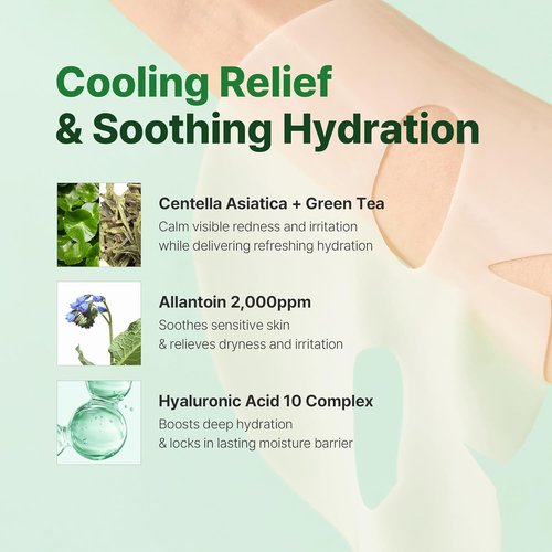 Cicatea Deep Calming Hydrogel Mask - Hydrating & Pore Minimizing with Centella Asiatica | 35g x 4 Pack