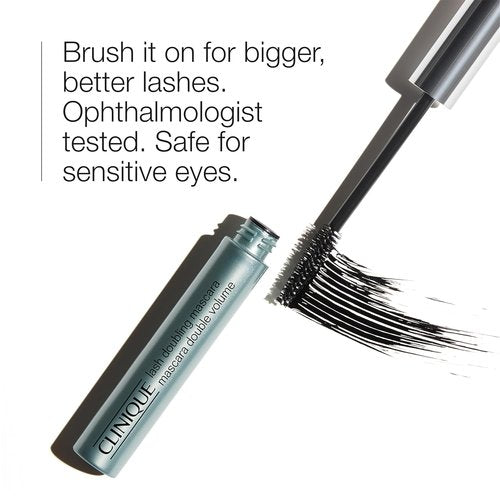 Clinique Lash Doubling Mascara - Lengthening & Defining Formula for Sensitive Eyes | Black, 1 Fl Oz