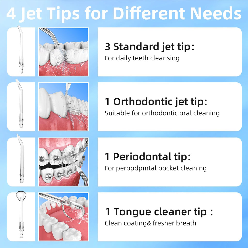 Water Flosser,300ML Water Pulse flossers-5 Modes&6 Replaceable Jet Tips for Teeth Cleaning and Flossing,Rechargeable (Pink)