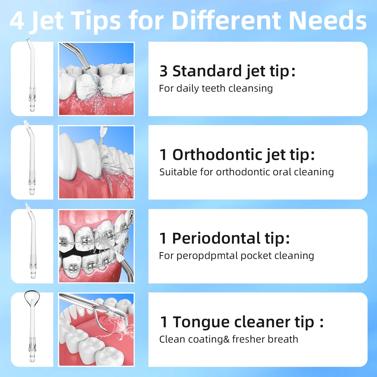 Water Flosser,300ML Water Pulse flossers-5 Modes&6 Replaceable Jet Tips for Teeth Cleaning and Flossing,Rechargeable (Pink)