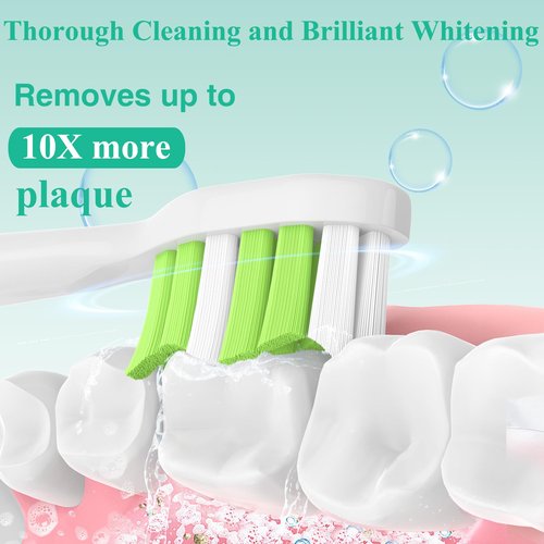 Aoremon Replacement Heads for Philips Sonicare C2 W Electric Toothbrush Heads fit for Phillips Sonicare Diamondclean Protectiveclean 4100 5100 6100 Brush Head for W2 W3, 8 Count White