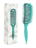 Skiennix Curl Defining Brush - 2025 Vented Detangling Tool for Curly Hair | Less Pulling, Green