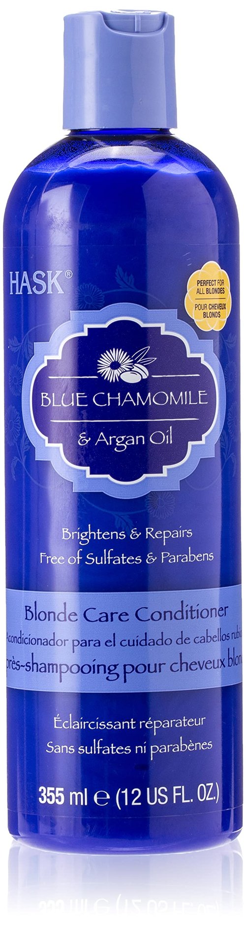 Hask Blue Chamomile and Argan Oil Blonde Care Conditioner, 12 Ounce
