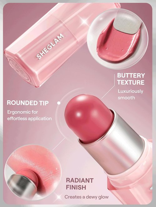 SheGlam Buttery Bliss Blush Stick - Creamy Cherry Pick Color for Flawless Cheeks