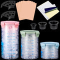 Jingmore 1015 Pcs Tattoo Skin Practice Kit Included 1000 Tattoo Ink Caps 3 Storage Containers 2 Ink Cup Holders 5 Practice Skins 3mm 5 Paper Transfer for Tattoos Supplies