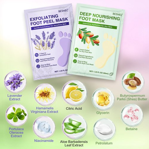Foot Peeling 8Pcs＆12Pcs Moisturizing Foot Mask, Exfoliator Peel Calluses Dead Skin Callus Remover, Hydrating Foot Masks for Dry Cracked Feet, Repair Rough Heels＆Dry Skin for Baby Soft and Smooth Feet