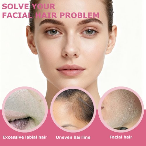 Facial Hair Removal Cream,Quick Gentle Fast-Acting Hair Remover Cream,Natural Aloe Vera & Chamomile,Long-Lasting Body Hair Removal Creams for Face & Lip,2PCS