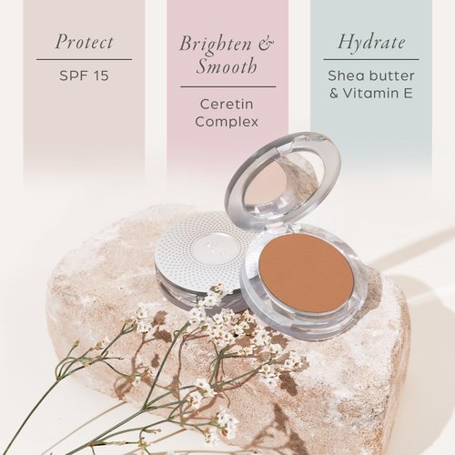 PÜR MINERALS 4-in-1 Pressed Mineral Makeup Powder Foundation with SPF 15 | Buildable Medium to Full Coverage