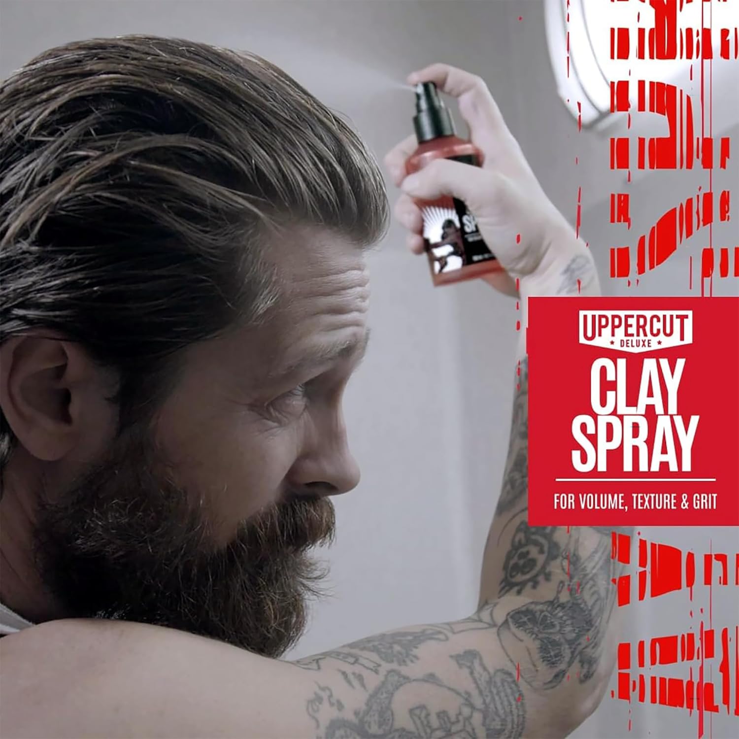 Uppercut Deluxe Clay Spray for Men - Texturizing Volume Spray with Natural Matte Finish | 5.0 oz for Medium to Long Hair
