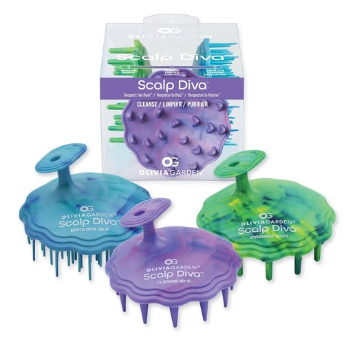 Olivia Garden Scalp Diva Scalp Care Brush - Exfoliate & Cleanse for Healthy Hair - Professional Tool for All Lengths