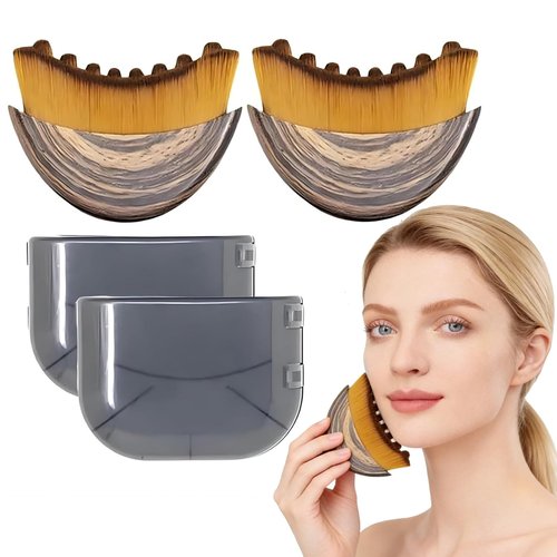 2 PCS Lymphatic Contour Face Brush, Lymphatic Drainage Massager, Ergonomic Face Beauty Tool，Designed to Fit The Skin Precisely and Relieve Fatigue for All Skin Types