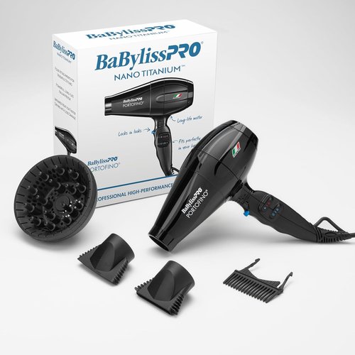 BaBylissPRO Nano Titanium Hair Dryer - Professional 2000 Watt Blow Dryer for Fast Drying