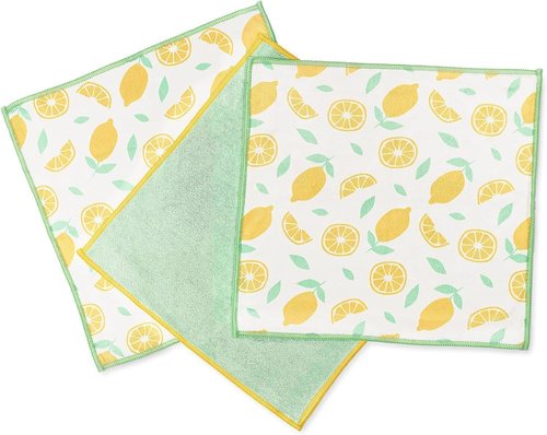 Full Circle Renew Collection Microfiber Cloths - Eco-Friendly Citrus Print, 12.01" x 3.00", Set of 3 | Naturally Anti-Bacterial & Water-Only Cleaning
