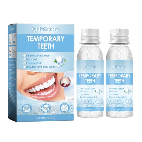Tooth Repair Kit – 2PCS Temporary Tooth Filling, Moldable False Teeth Beads for Teeth Repair, Make You Smile Confident Again