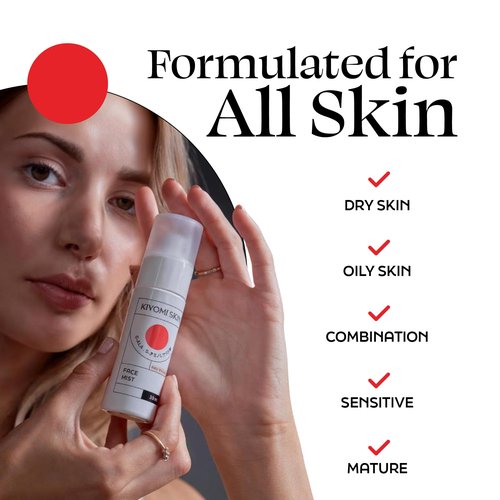 Kiyomi Skin Travel Face Mist Spray - Portable Facial Moisturizer with 5-ALA, Hyaluronic Acid, Green Tea, Lavender - TSA-Friendly Hydrating Mist for On-the-Go Refreshment - Made in Germany - 1 Fl Oz