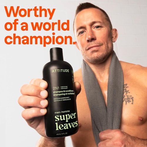 ATTITUDE 2-in-1 Fortifying Shampoo & Conditioner for Men - 415 mL | Nourishing Formula