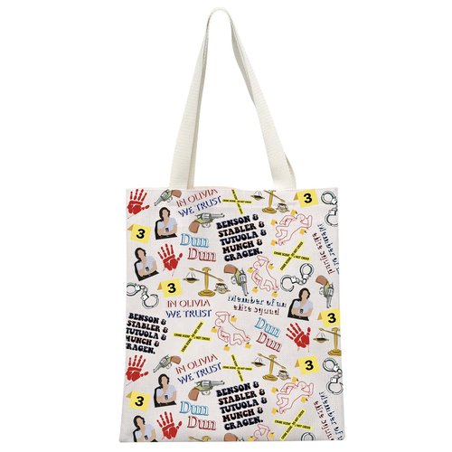 GJTIM Tv Series Fans Gift Zipper Pouch Law Detective Team Tv Show Merchandise Makeup Bag (Law Pattern Tote)