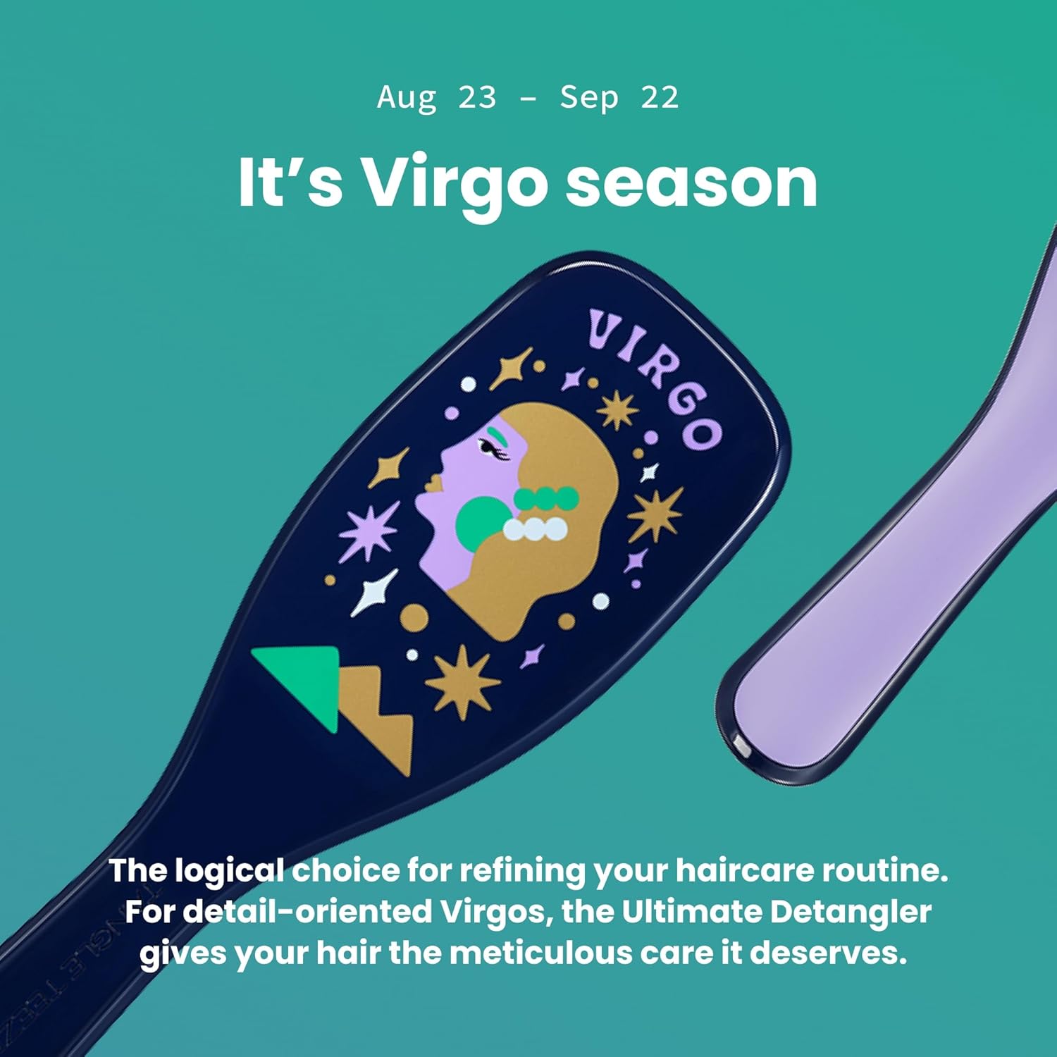 Tangle Teezer Zodiac Ultimate Detangler Hairbrush - Eliminates Knots & Reduces Breakage | Virgo Design