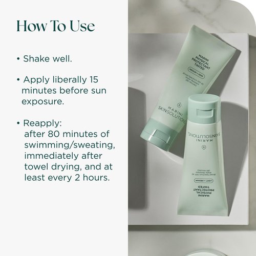 Marini SkinSolutions Physical Protectant Tinted - Light to Medium - Broad-Spectrum SPF 45 Sunscreen - Water Resistant (80 Minutes) - All Skin Types - Cruelty Free - Made in the USA - 2 oz
