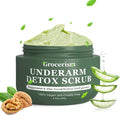 Armpit Detox Scrub & Underarm Exfoliator - Walnut Shell, Menthol & Aloe Vera Body Scrub for Odor, Deodorant Buildup, and Dark Spots - Moisturizing Formula for Sensitive Skin, Vegan 8.8 oz