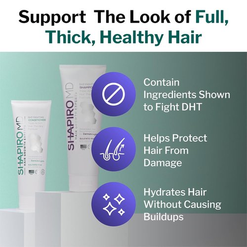 Shapiro MD Hair Growth Shampoo & Conditioner | DHT-Fighting Vegan Formula for Thinning Hair