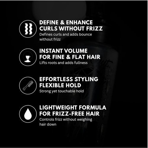Iced Out Silk Mousse Foam - Volumizing & Curl Enhancing Hair Mousse for Men & Women | Frizz Control & Shine | 7.10 fl oz