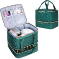 Uross Nail Polish Organizer Bag Holds 42 Bottles Nail Polish & Nail Lamp, Gel Nail Polish Organizers and Storage box for Nail Tech, Nail Kit Supplies Organizer Case - Darkgreen
