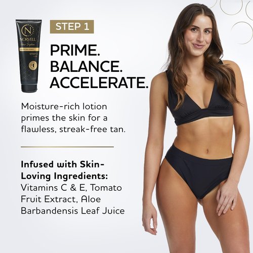 Norvell Glow System Pre-Tan Enhancing Primer, 8.5 fl oz – Prep Your Skin with Pre-Tanning Lotion to Extend Your Glow and Intensify Your Spray Tan – For Best Results Use the Glow System