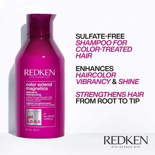 Redken Color Extend Magnetics Shampoo - Sulfate-Free Formula for Color-Treated Hair, Gentle Cleansing & Protection