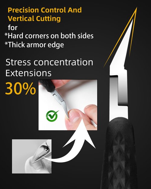 EBEWANLI Hangnail Clipper, Slanted Straight Blade Ingrown Toenail Clippers for Thick Toenails or Hang Nails, Stainless Steel Nail Scissors, Non-Slip Handle Angled Nail Nippers for Seniors, Men, Women