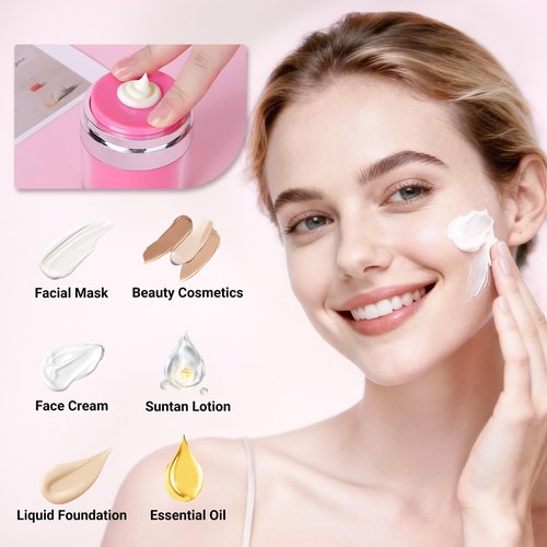 Segbeauty 1.7oz Airless Travel Toiletry Bottles Empty Jar, 3pcs Refillable Pink Lotion Pump Dispenser Bottle Containers, 50ml Small Travel Size Bottles with Pump, Leak Proof Cosmetic Vacuum Cream Jar